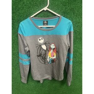 Women's Nightmare Before Christmas Gray & Blue Sweater Sz Medium